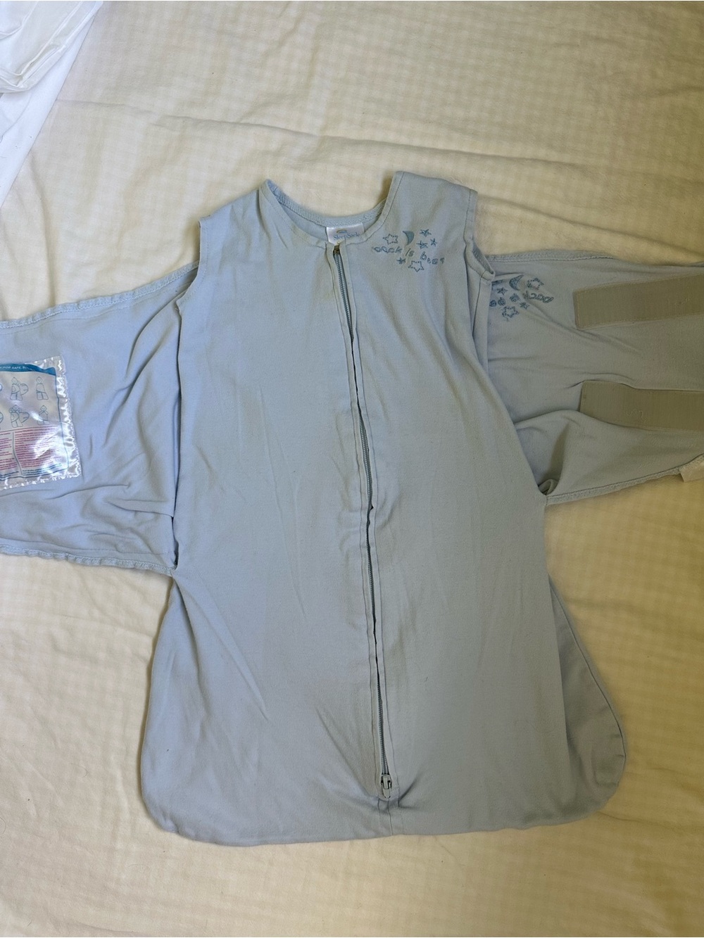 Halo Light Blue SleepSack Swaddle with Front Zipper